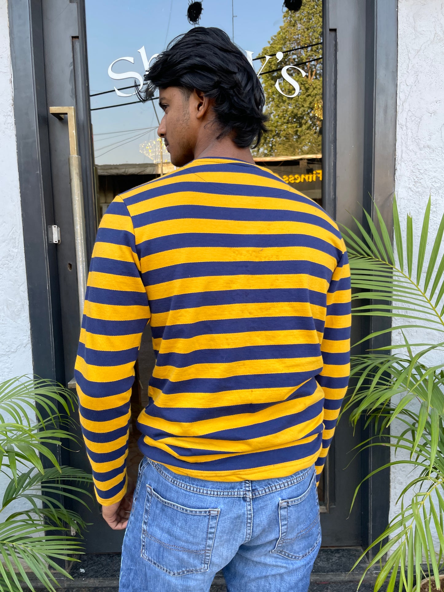 Yellow/Navy Striped Tshirt