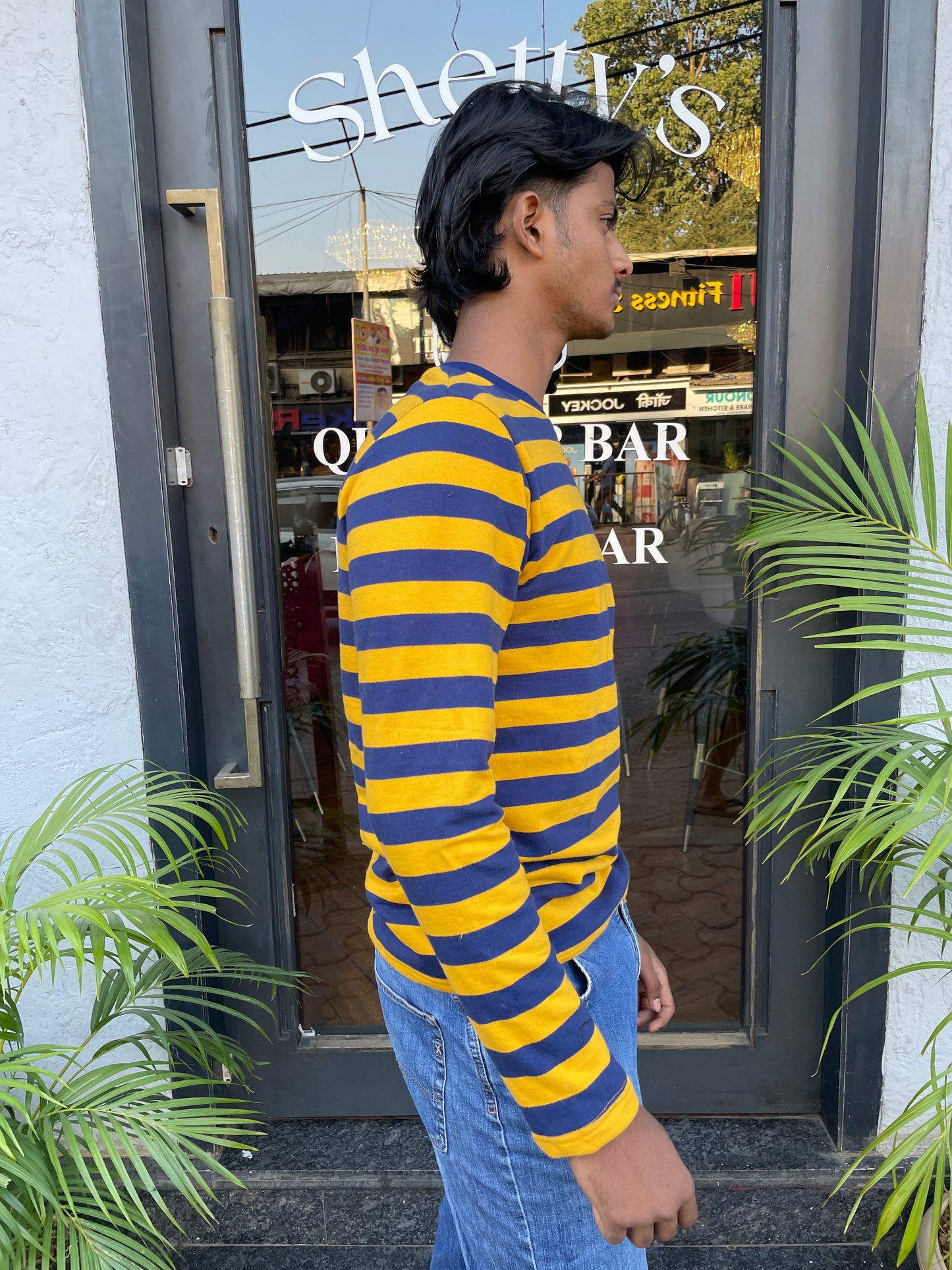 Yellow/Navy Striped Tshirt