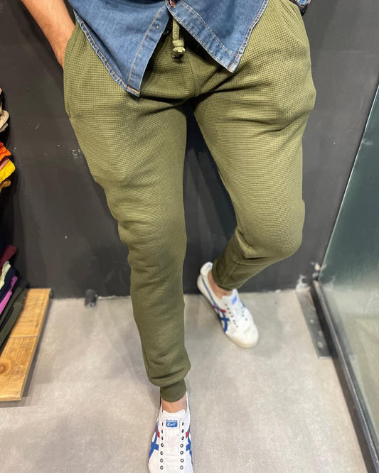 Olive Waffle Joggers