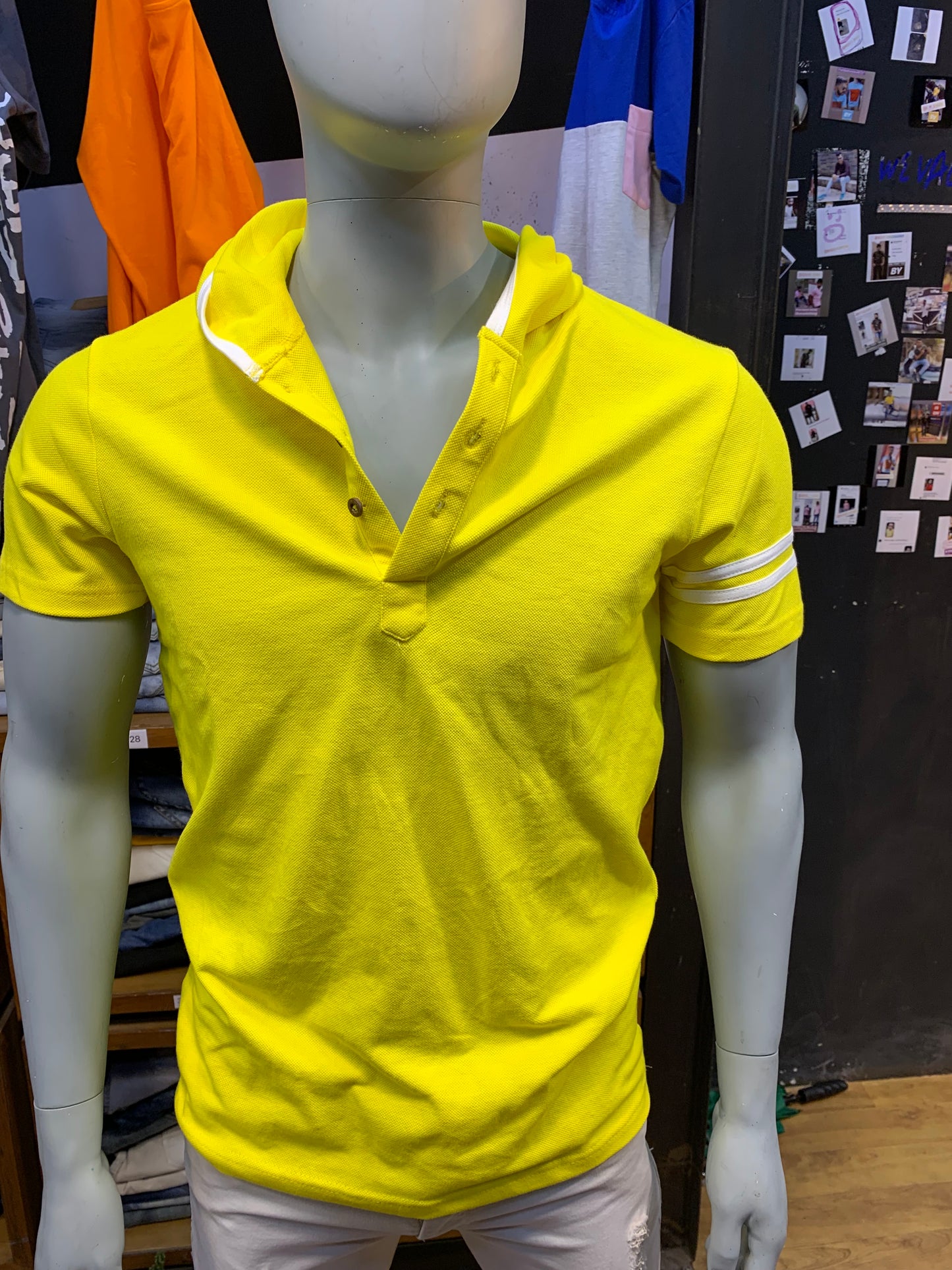 Lemon Matty Hooded Tee with Sleeves Stripes