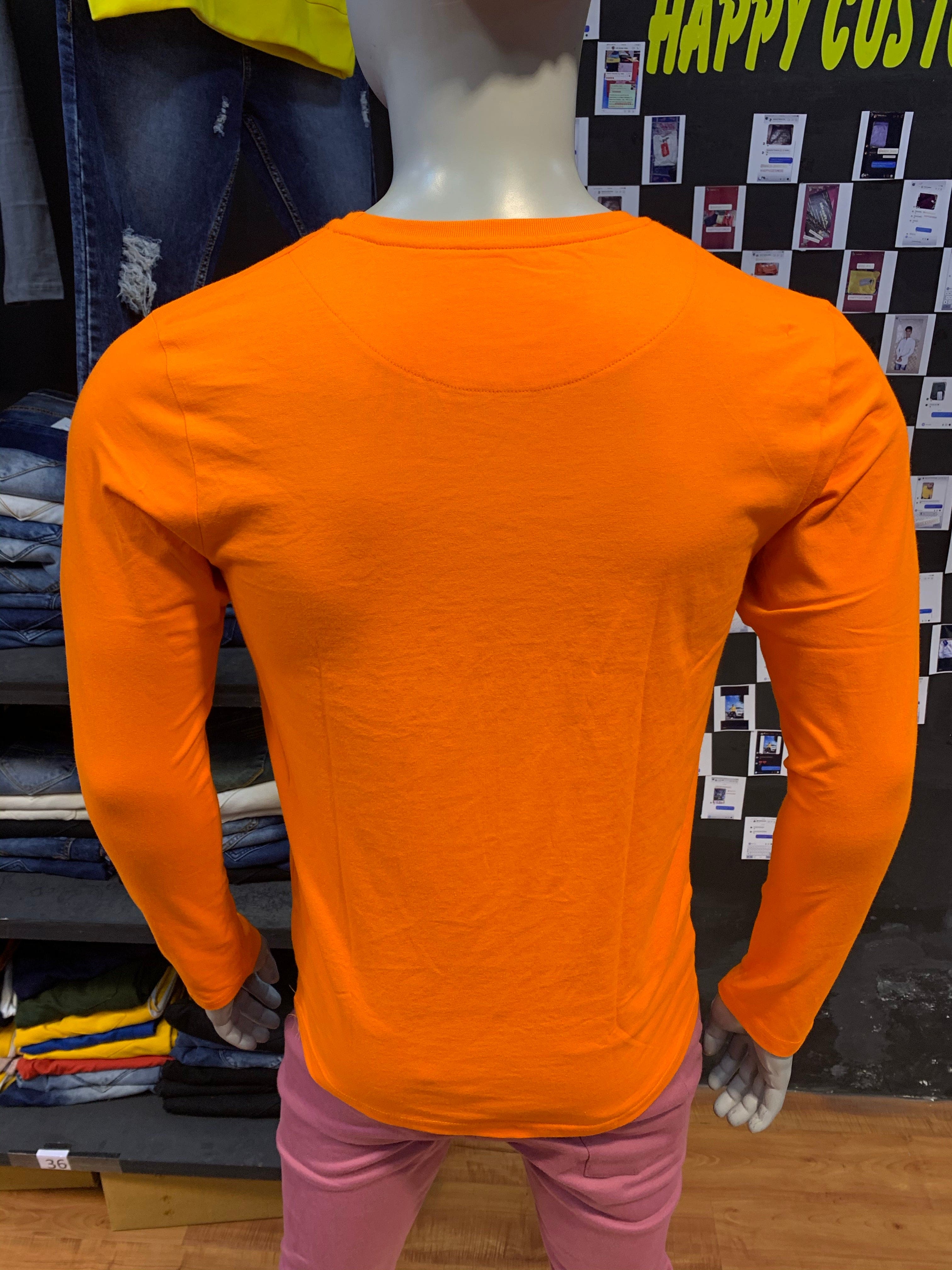 Orange long cheap sleeve shirt